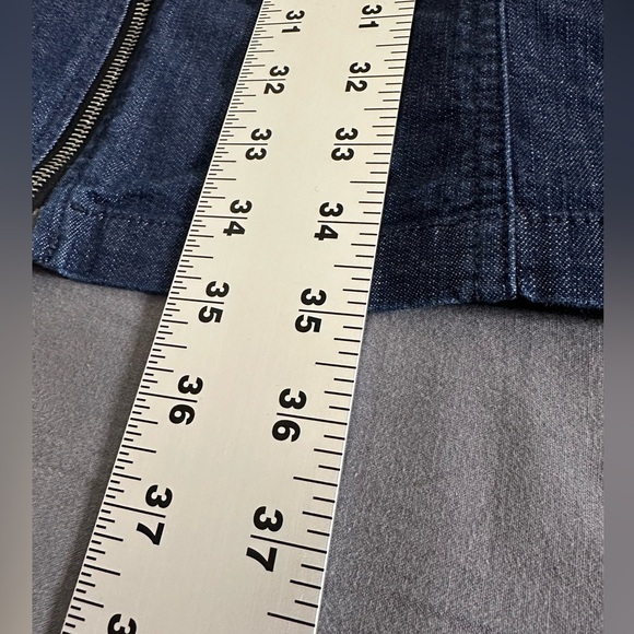Seven For All Mankind Long- Sleeve Zip Front Denim Dress Size Large - Picture 13 of 15